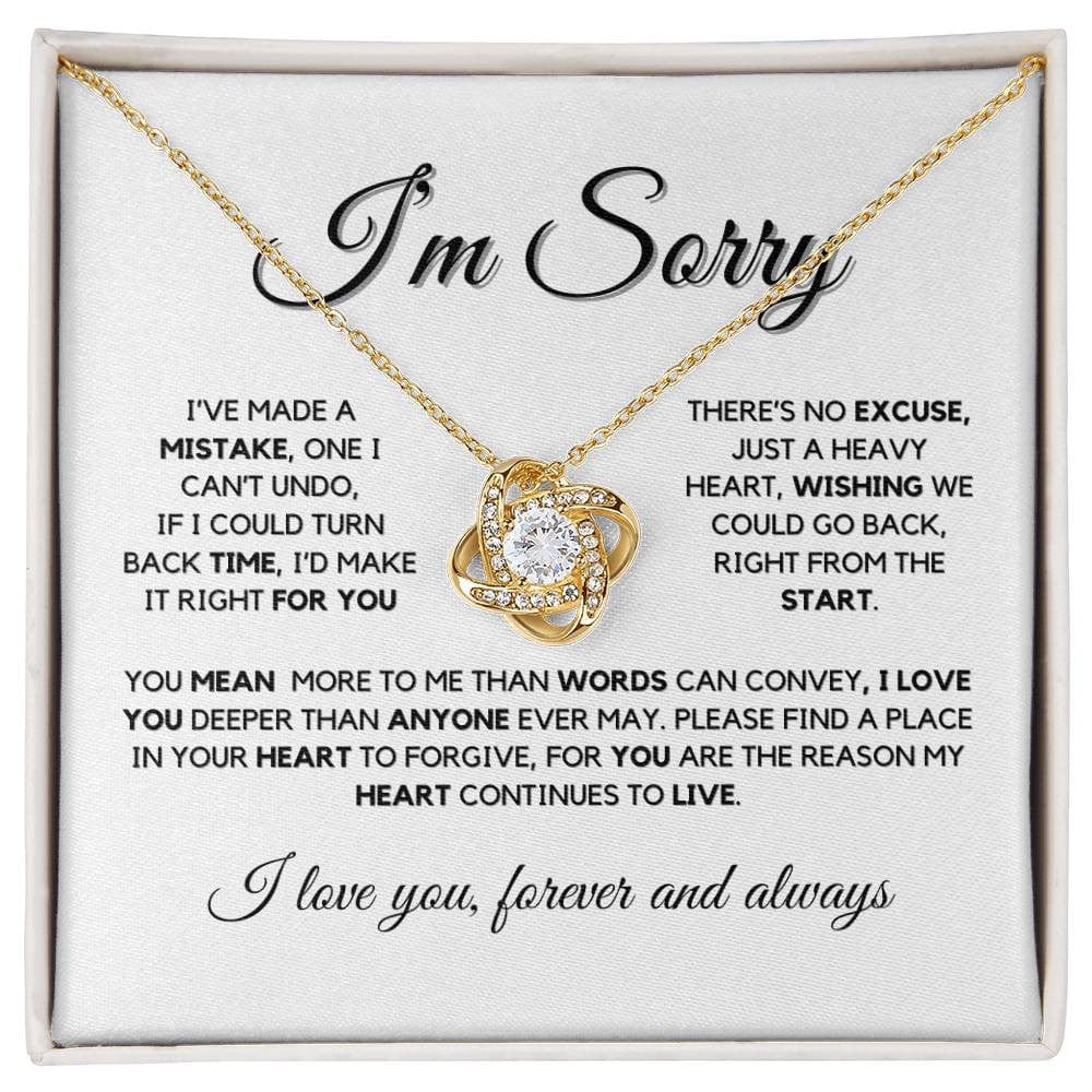 I'm Sorry Love Knot Necklace – Apology Gift for Wife or Girlfriend