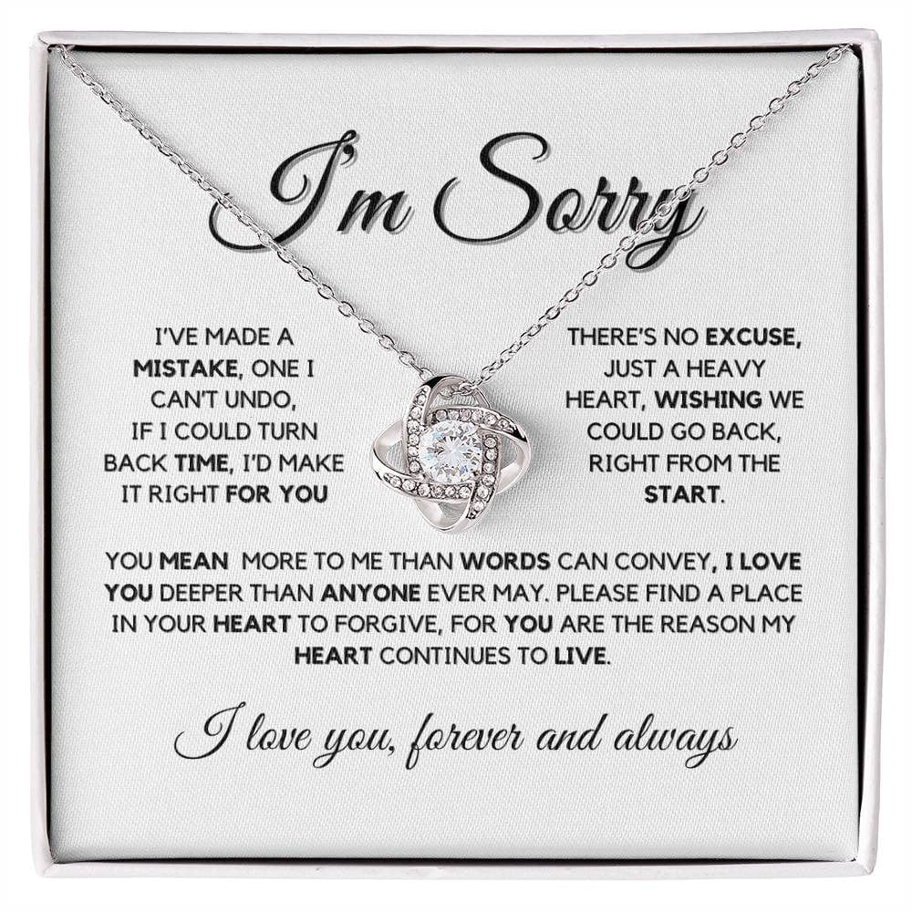 I'm Sorry Love Knot Necklace – Apology Gift for Wife or Girlfriend