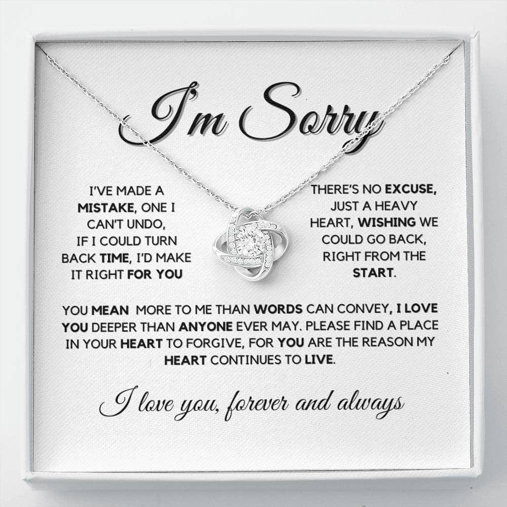 I'm Sorry Love Knot Necklace – Apology Gift for Wife or Girlfriend