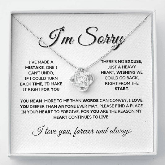 I'm Sorry Love Knot Necklace – Apology Gift for Wife or Girlfriend