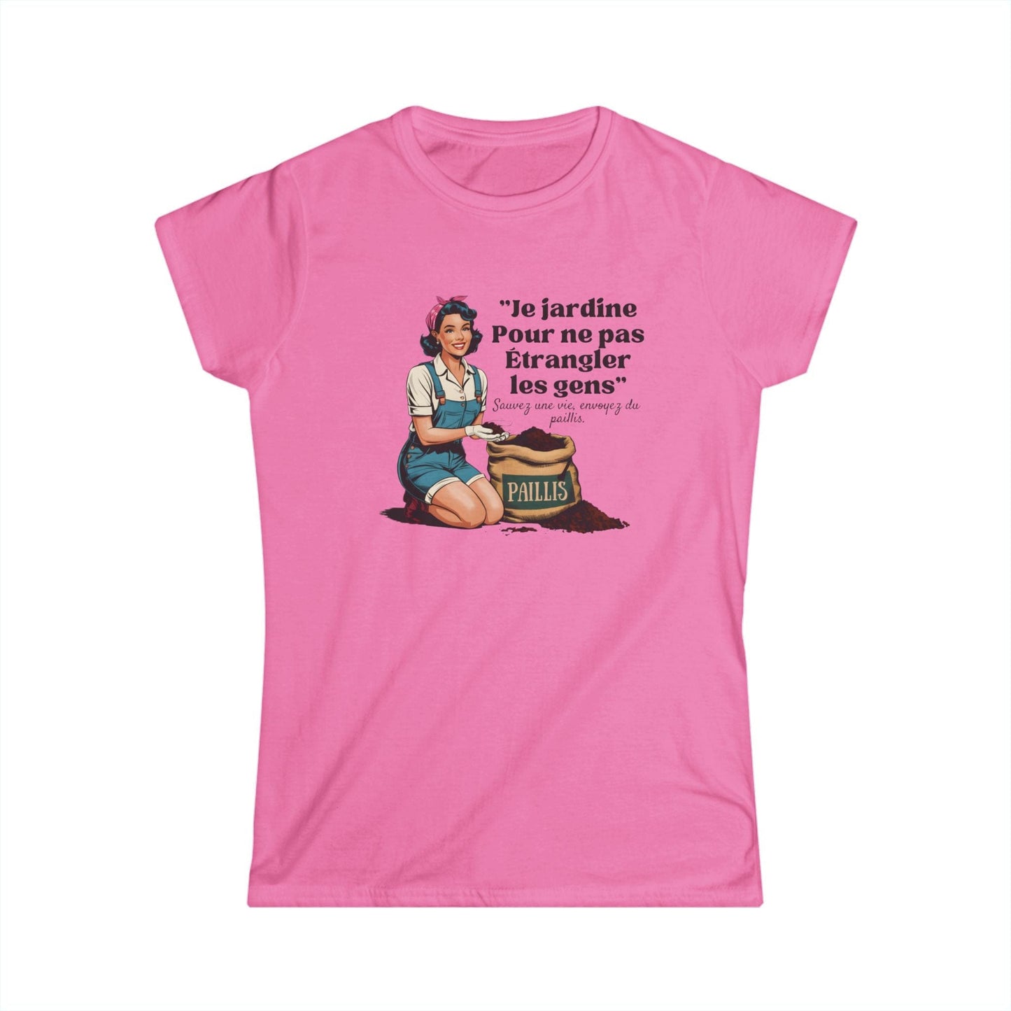T-shirt Humour Jardinier - "Sauvez une vie, envoyez du paillis"