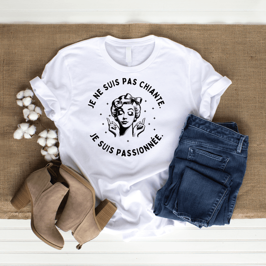 T-Shirt Femme Humour Français – Je Ne Suis Pas Chiante