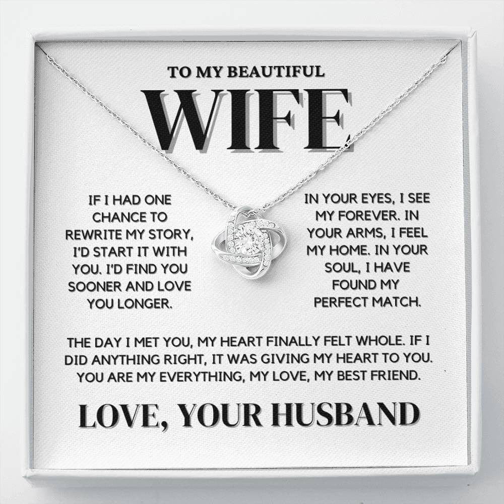 To My Wife Love Knot Necklace – A Symbol of Eternal Love