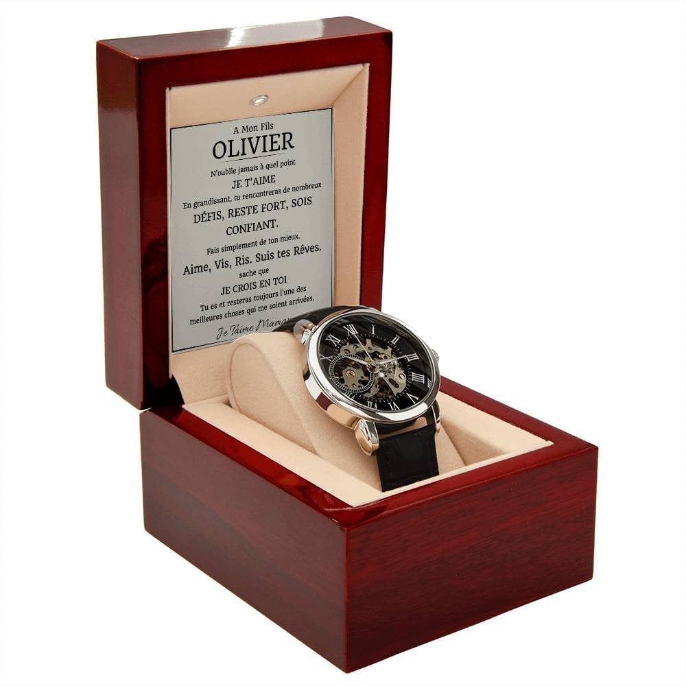 Cadeau Parfait pour un Fils - Montre Squelette Automatique pour Homme