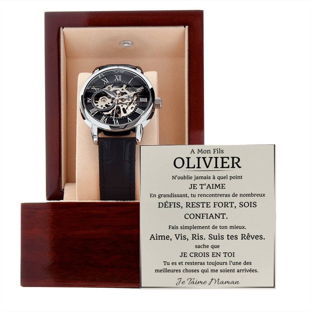 Cadeau Parfait pour un Fils - Montre Squelette Automatique pour Homme