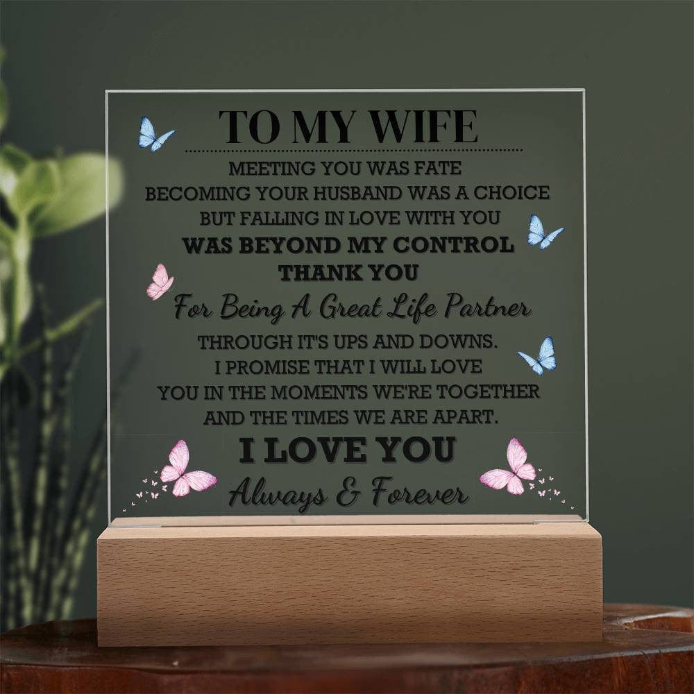 To My Wife Acrylic Plaque | Gift From Husband