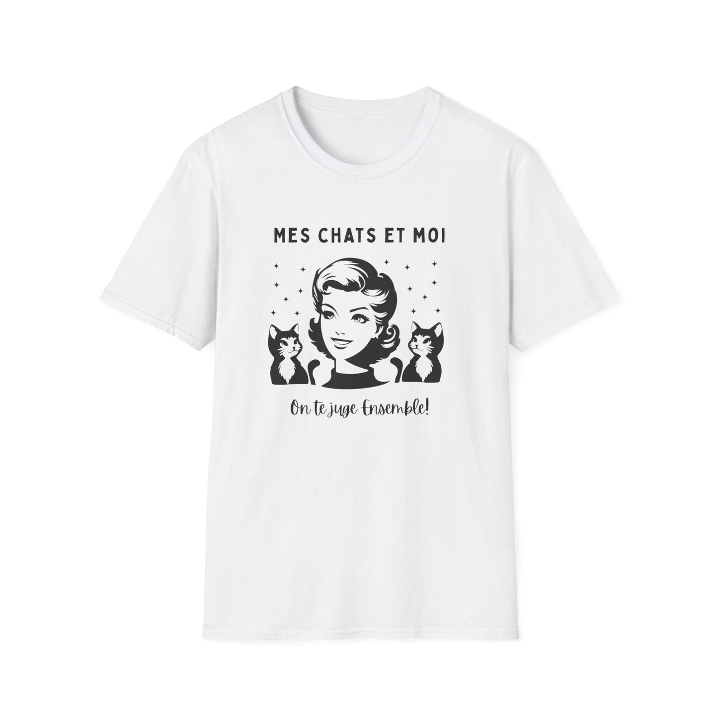T-Shirt Femme Humoristique – "Mes Chats et Moi On te Juge"
