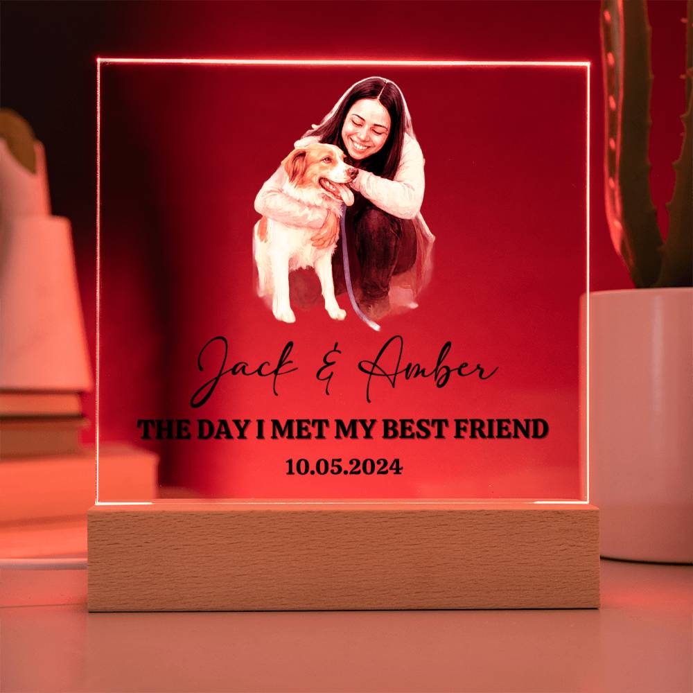 Custom Watercolor Acrylic Pet Plaque