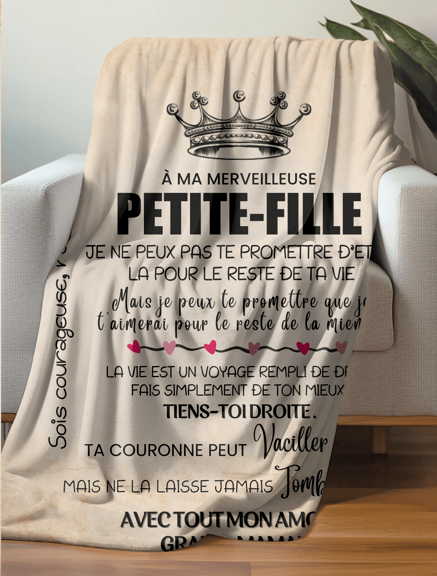 Pour Petite-Fille Couverture Polaire Douce - Cadeau de Grand-Mère