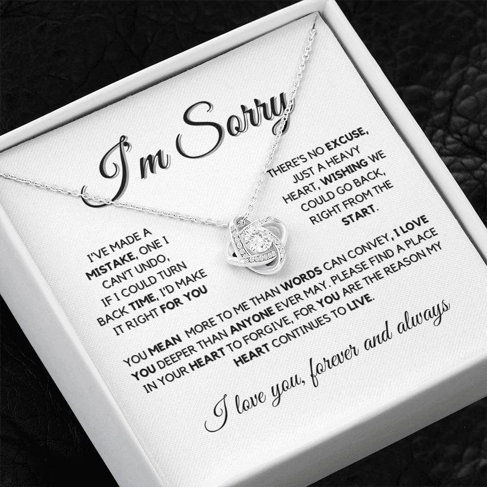 I'm Sorry Love Knot Necklace – Apology Gift for Wife or Girlfriend