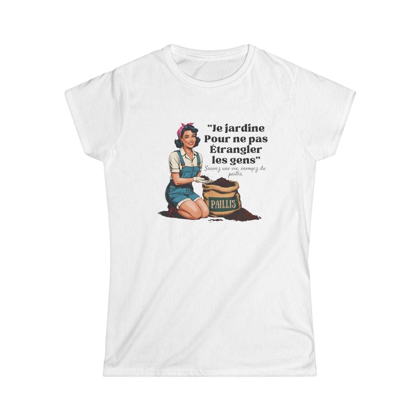 T-shirt Humour Jardinier - "Sauvez une vie, envoyez du paillis"
