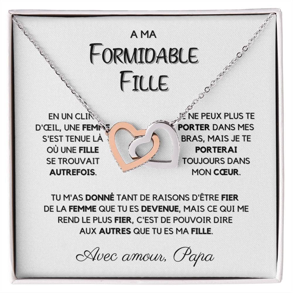 Collier Pour Fille Intercoeurs | Cadeau d'Amour de Papa