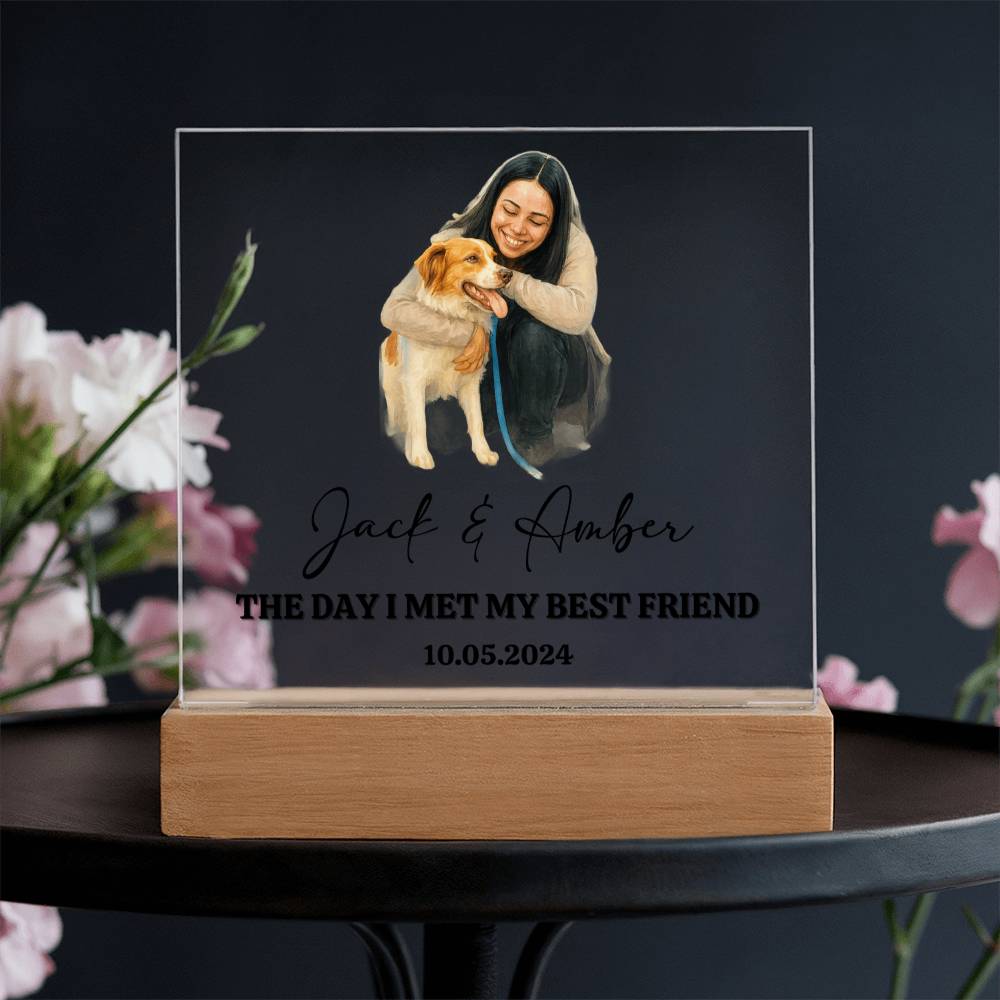 Custom Watercolor Acrylic Pet Plaque