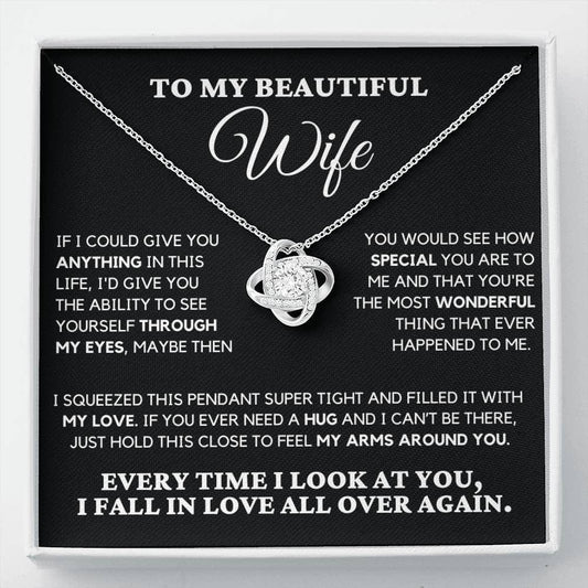 Wife Necklace | Romantic Gift for Her | To My Beautiful Wife