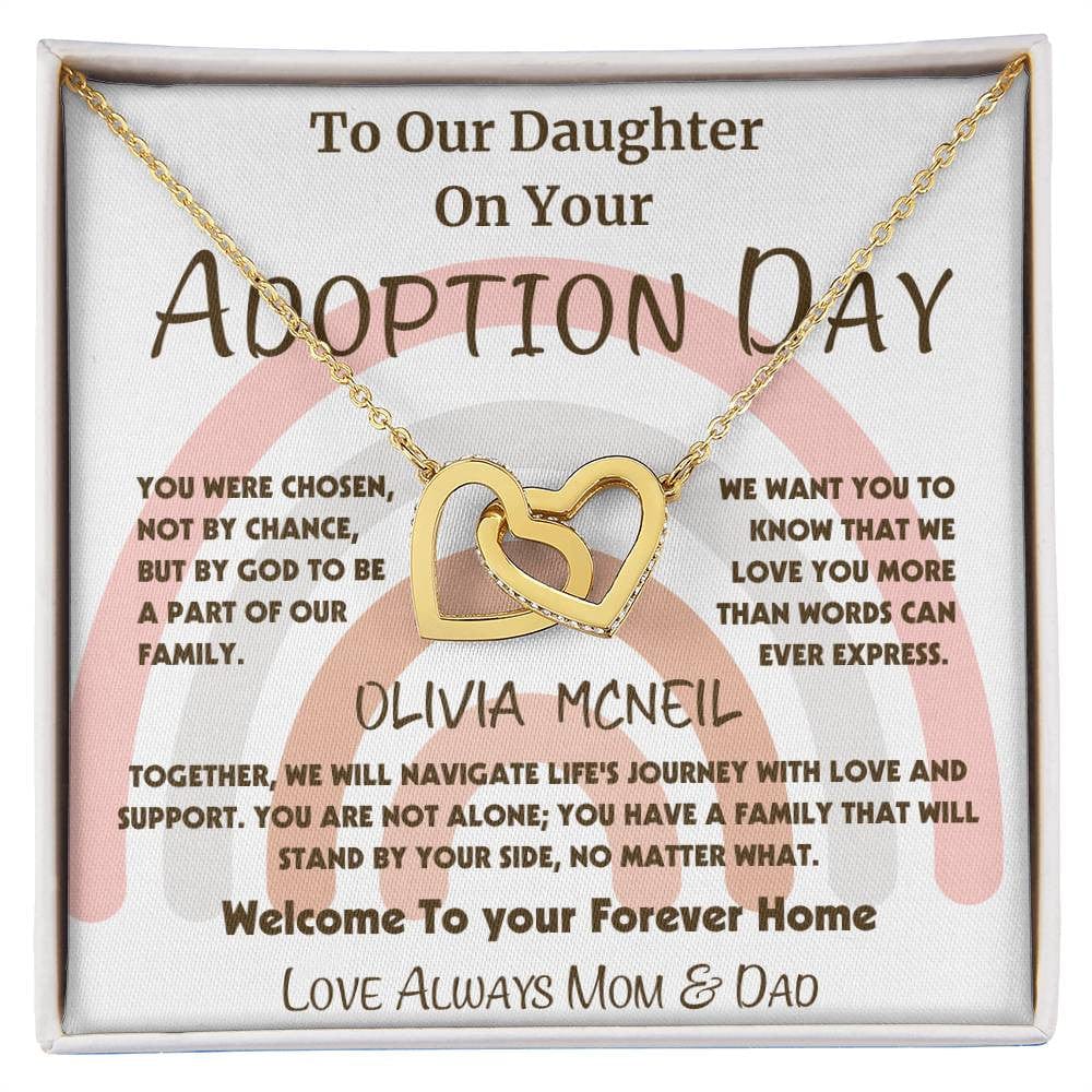 Adoption Necklace for Daughter | Interlocking Hearts Gift From Us