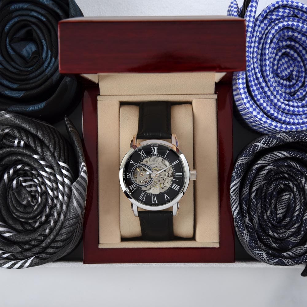Montre Squelette "À Mon Frère" – Coffret Cadeau de Luxe Personnalisé