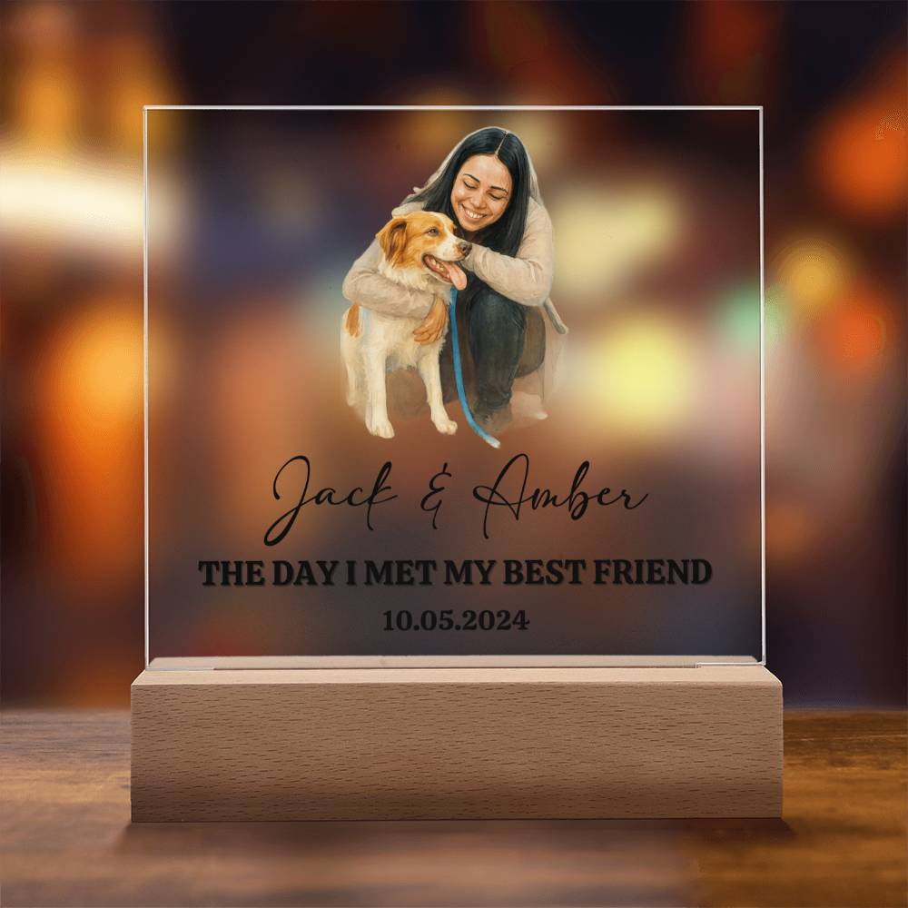 Custom Watercolor Acrylic Pet Plaque