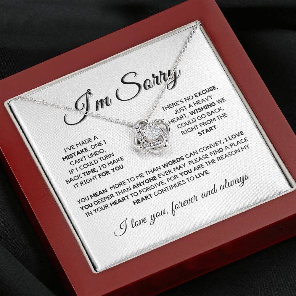 I'm Sorry Love Knot Necklace – Apology Gift for Wife or Girlfriend