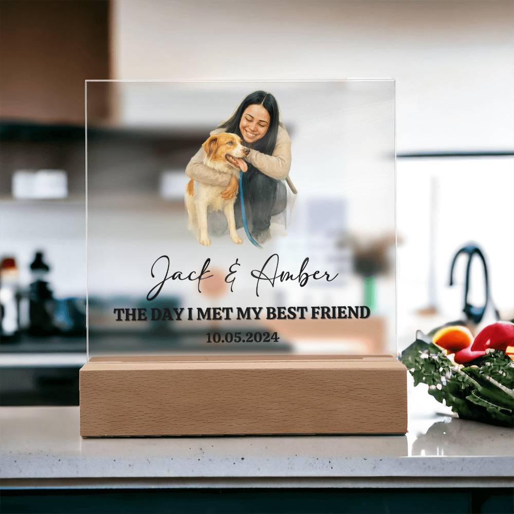 Custom Watercolor Acrylic Pet Plaque