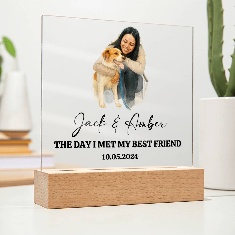 Custom Watercolor Acrylic Pet Plaque