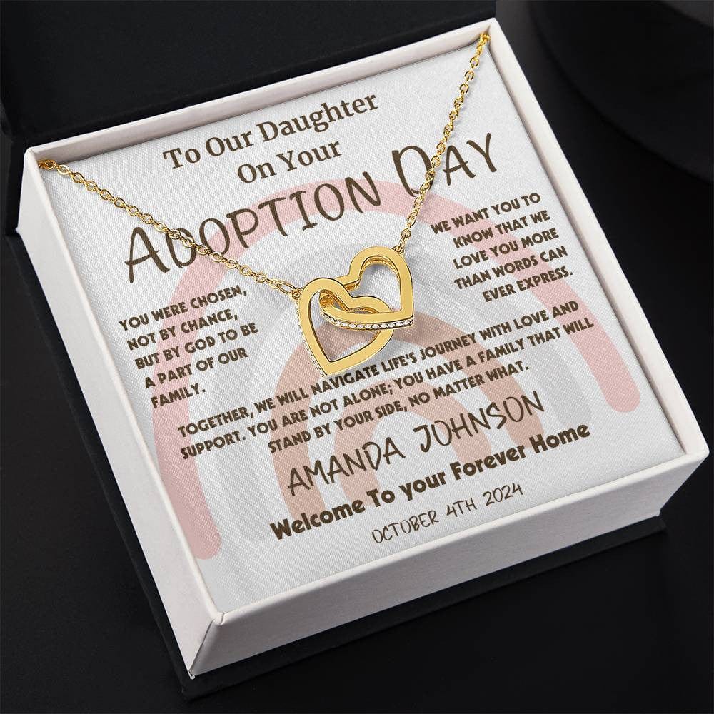 Adoption Day Gift | Welcome Home | Interlocking Hearts Necklace