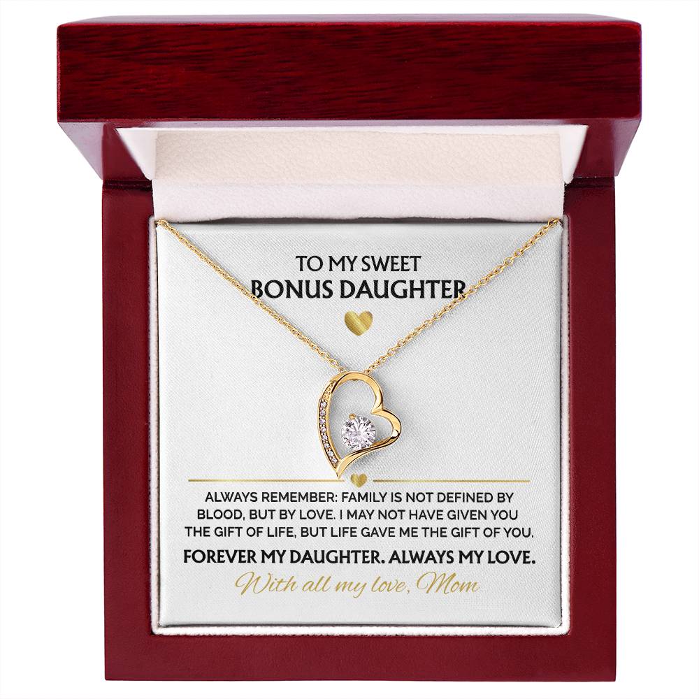 To My Sweet Bonus Daughter – Heart Necklace