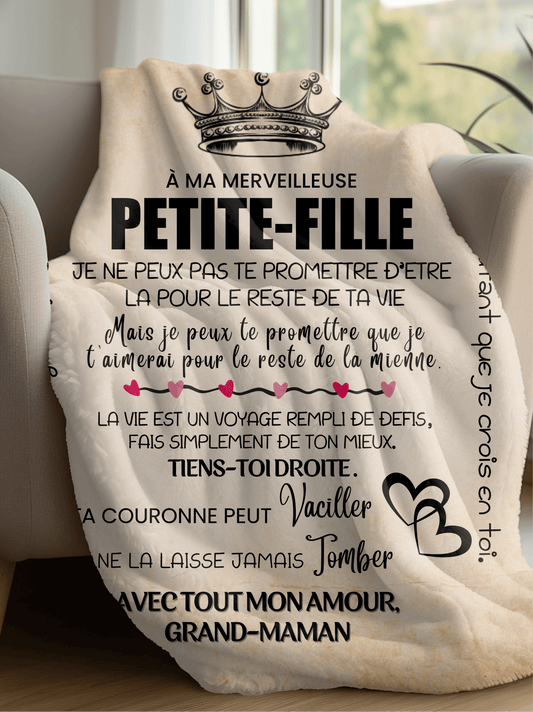 Pour Petite-Fille Couverture Polaire Douce - Cadeau de Grand-Mère