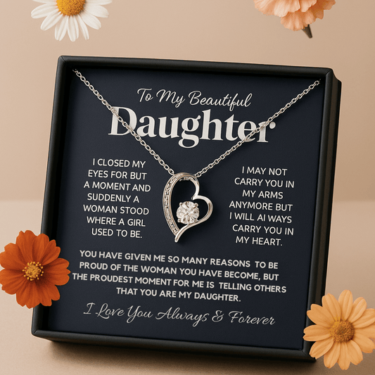 To  Amazing daughter Heart Necklace
