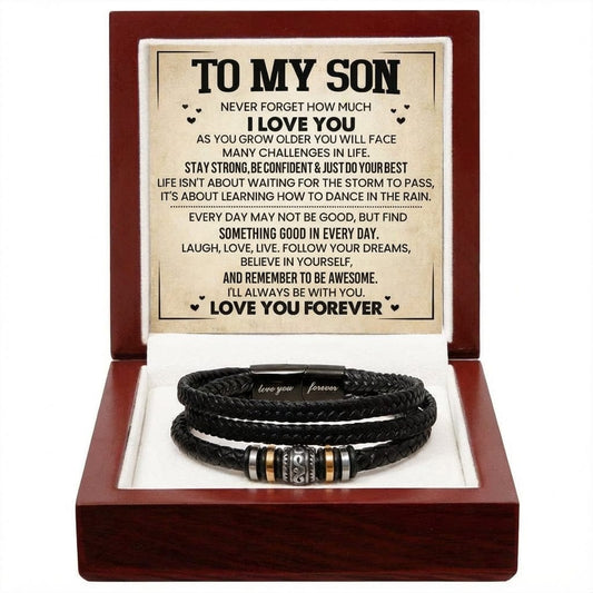 À mon fils - Bracelet homme « Je t'aimerai toujours » | Cadeau de maman ou papa