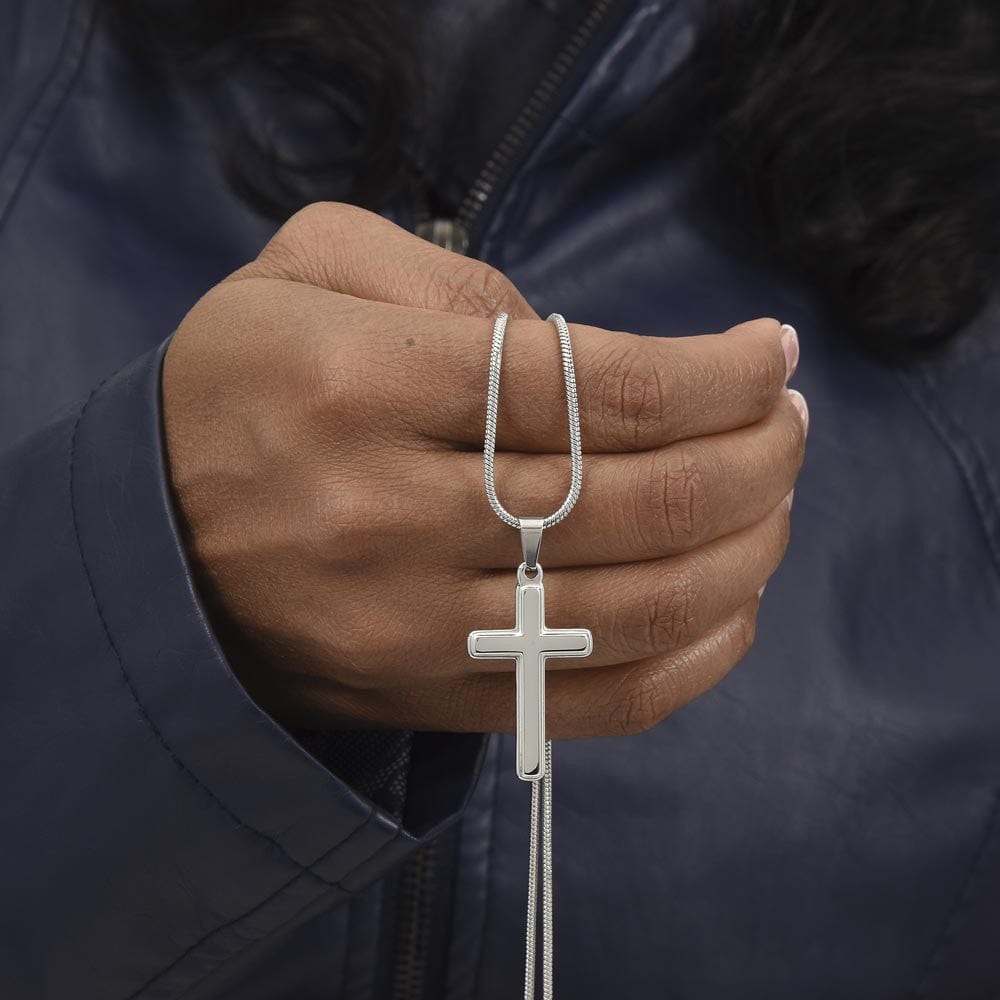 Cadeau pour Petit-Fils - Collier Croix avec Message Émotionnel