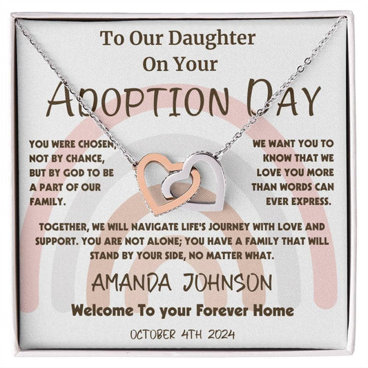 Adoption Day Gift | Welcome Home | Interlocking Hearts Necklace