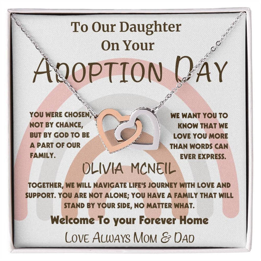 Adoption Necklace for Daughter | Interlocking Hearts Gift From Us