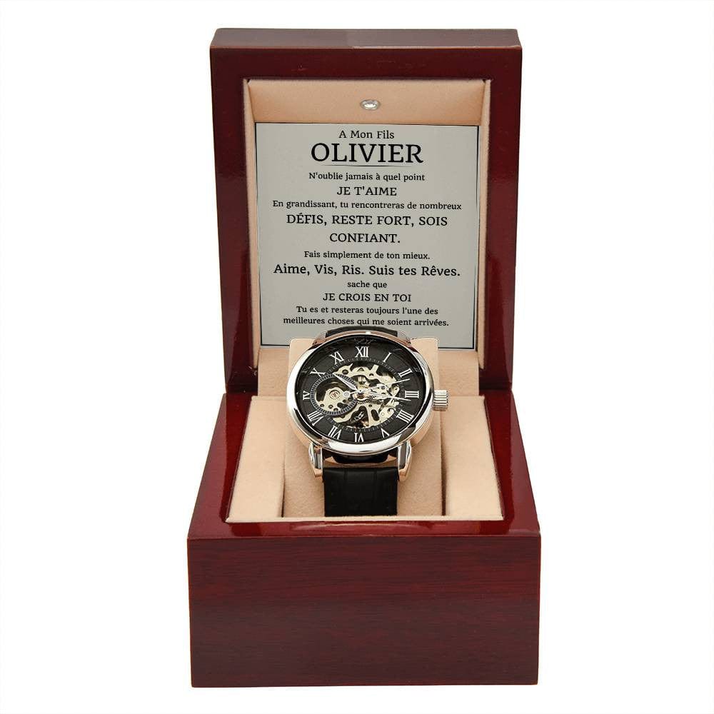 Cadeau Parfait pour un Fils - Montre Squelette Automatique pour Homme