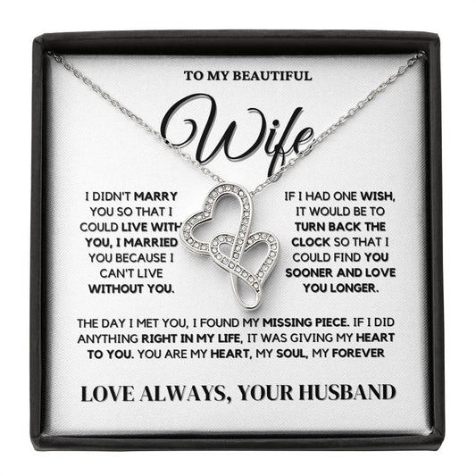 Wife Necklace Gift  - Heart To Heart Necklace – A Stunning Gift of Love and Devotion