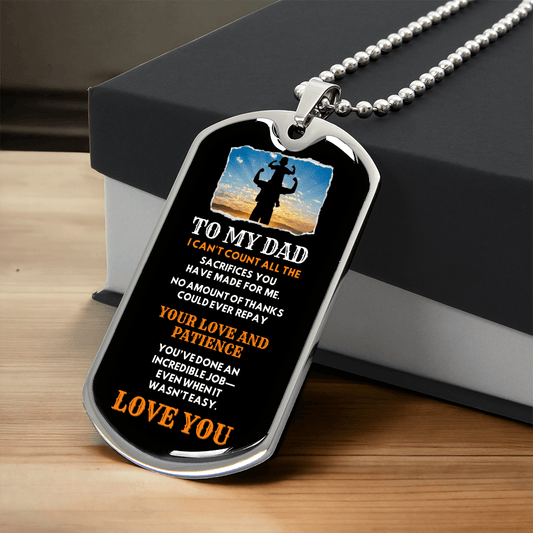 Custom Engraved Dog Tag for Dad