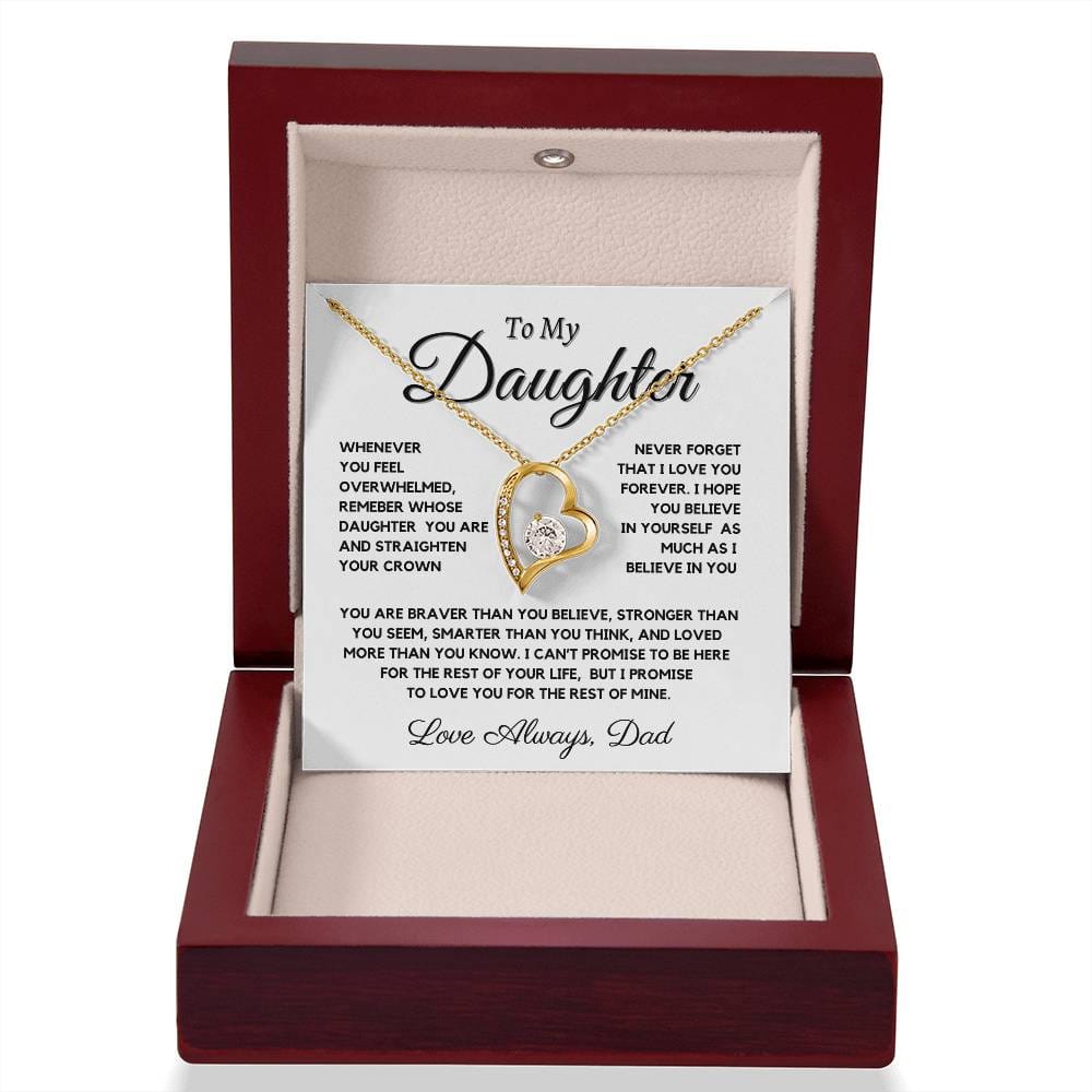 Daughter Neckalce From Dad - Heart Pendant For Girl 14k or 18k