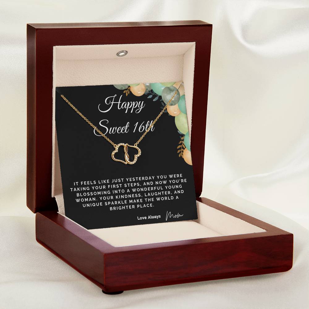 Best Sweet 16 Gold Heart Necklace Gift From Mom