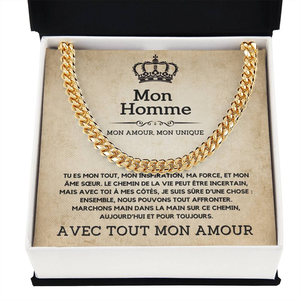 A Mon Homme | Collier Damour pour Lui | Une Déclaration d'amour Intemporelle