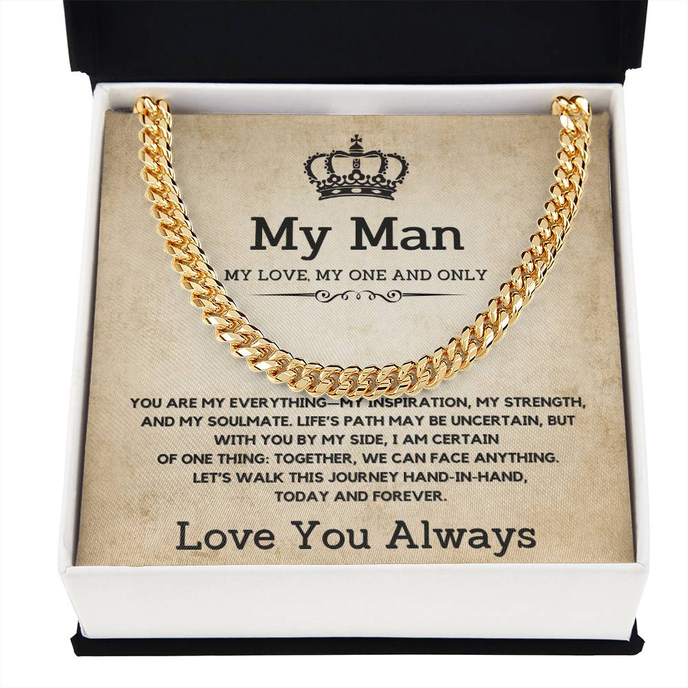 To My Man - Cuban Link Chain Necklace From Girlfriend