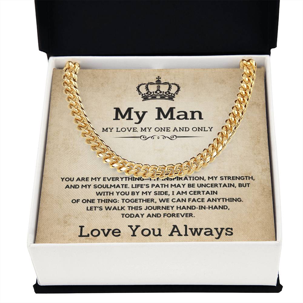 To My Man - Cuban Link Chain Necklace From Girlfriend