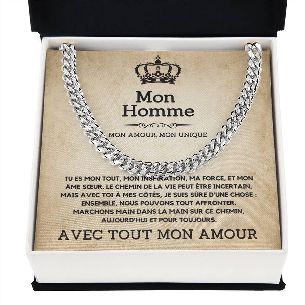 A Mon Homme | Collier Damour pour Lui | Une Déclaration d'amour Intemporelle