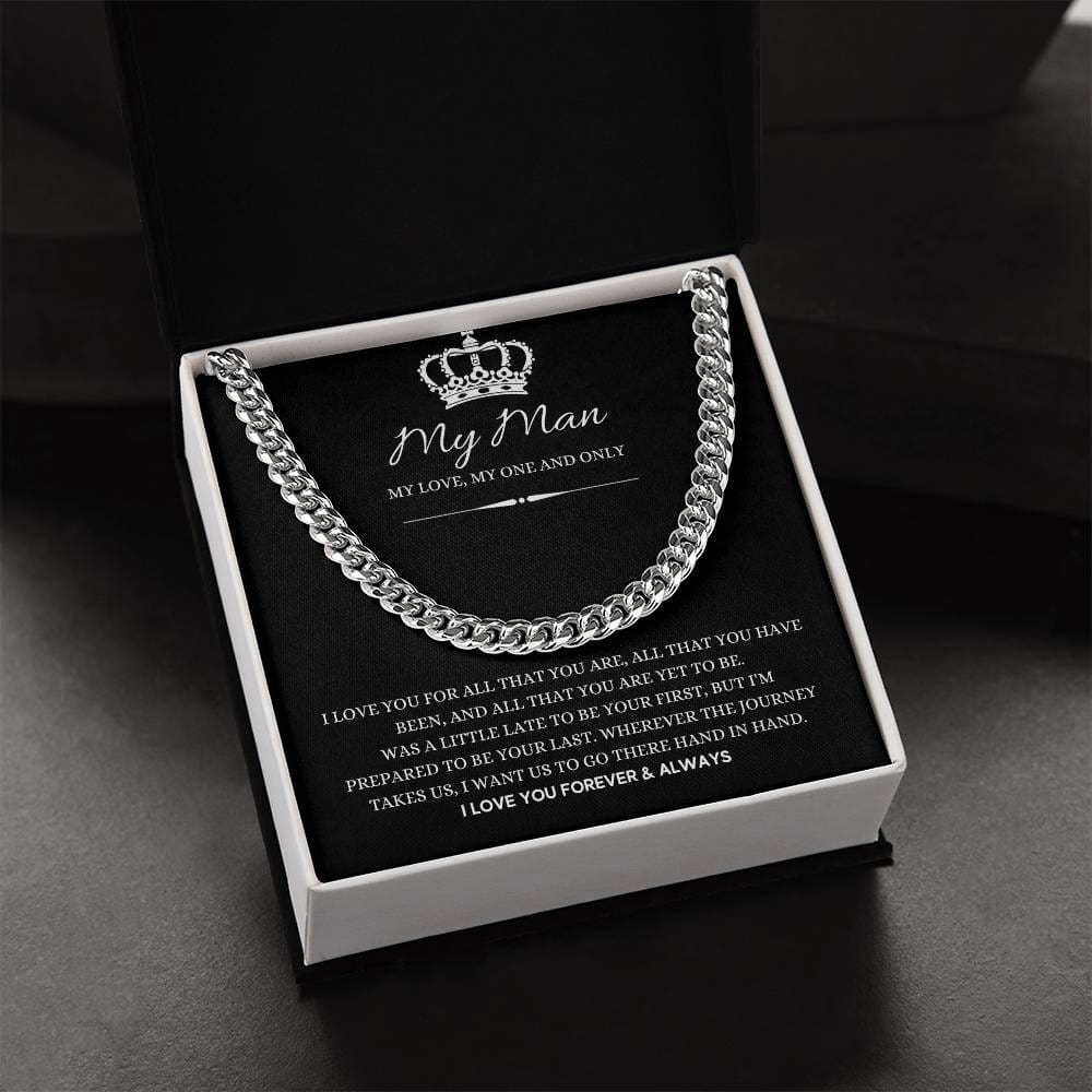 To My Man Necklace - Cuban Chain Link - Gifts For Husband Boyfriend