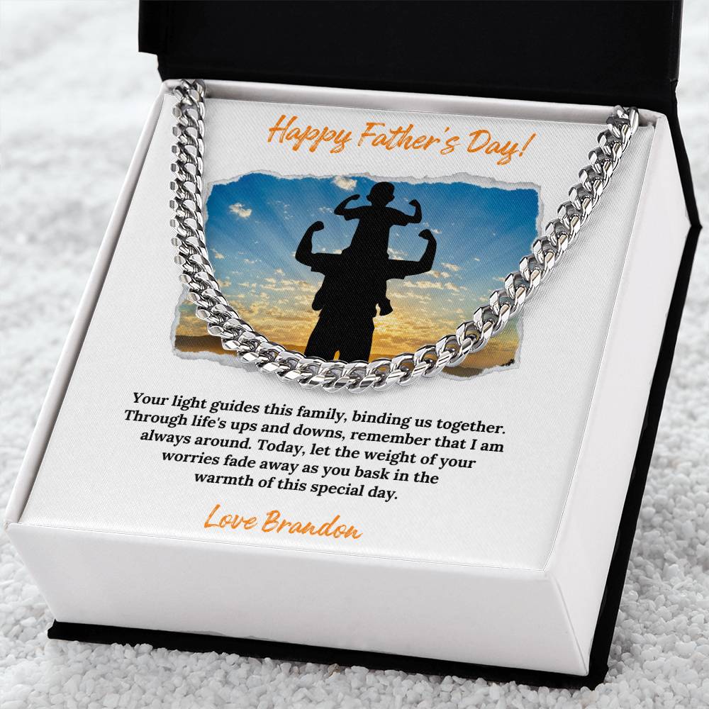 a father's day gift with a photo of a man on a chain