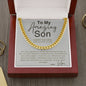  Card with a silver chain necklace and a heartfelt message to a son.