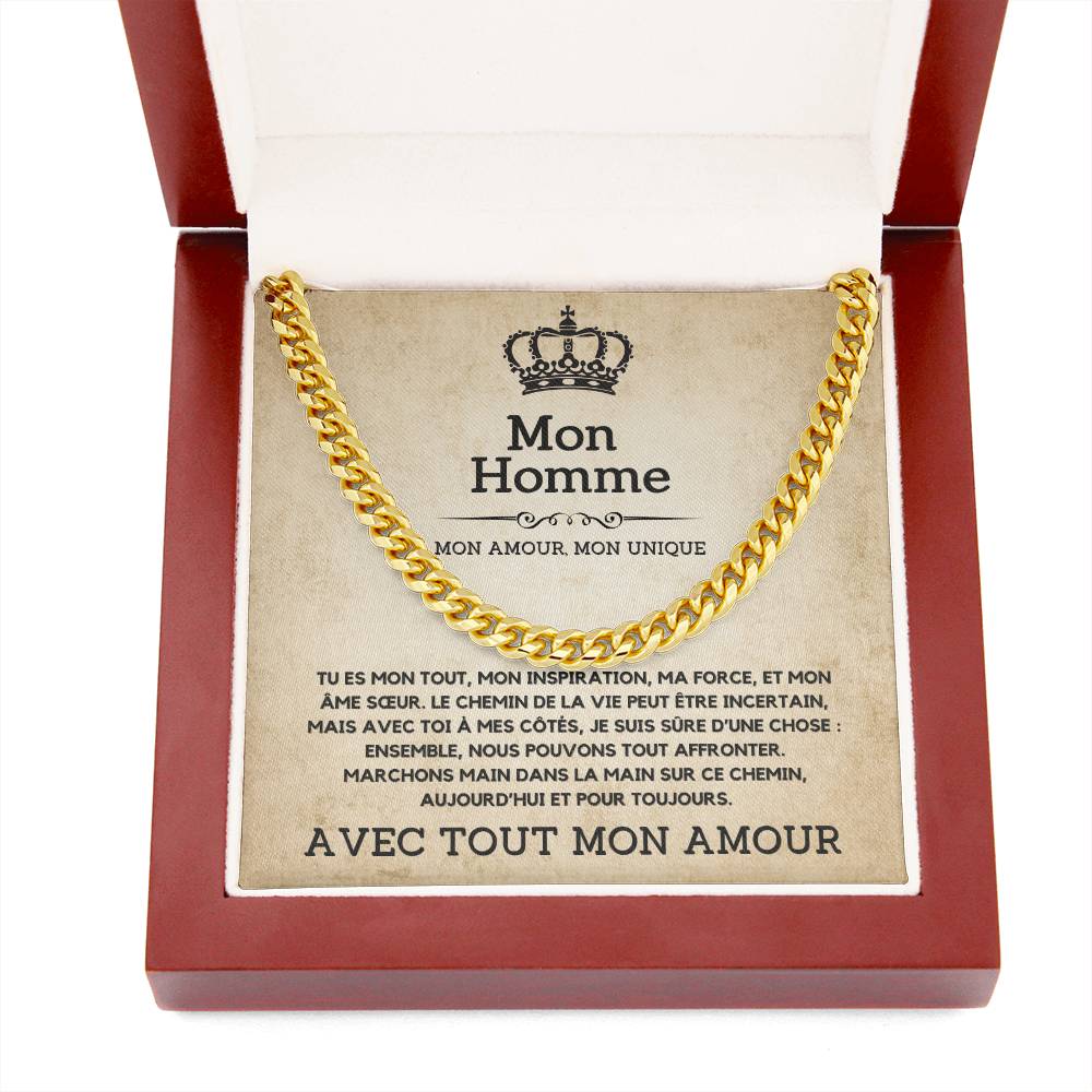 A Mon Homme | Collier Damour pour Lui | Une Déclaration d'amour Intemporelle