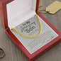  Card with a silver chain necklace and a heartfelt message to a son.