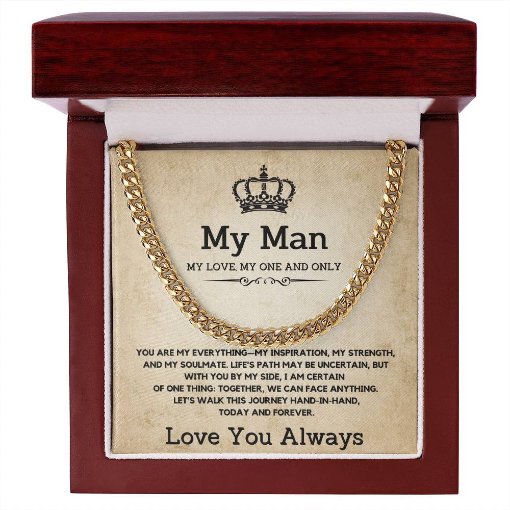 To My Man - Cuban Link Chain Necklace From Girlfriend