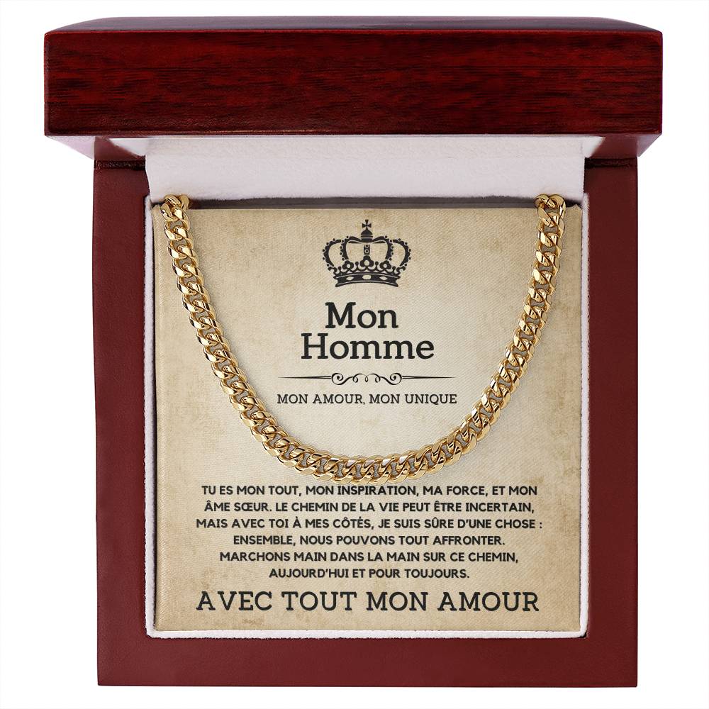 A Mon Homme | Collier Damour pour Lui | Une Déclaration d'amour Intemporelle