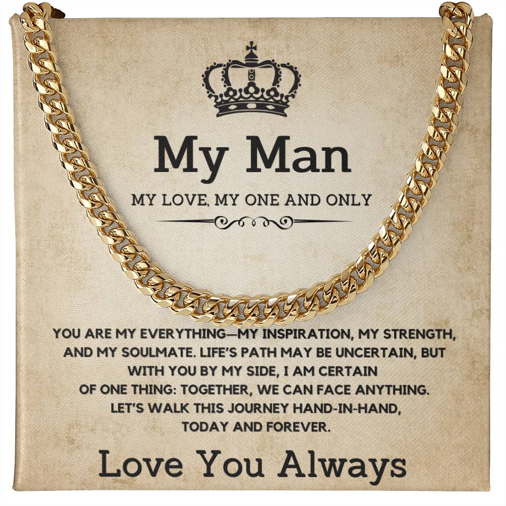 To My Man - Cuban Link Chain Necklace From Girlfriend