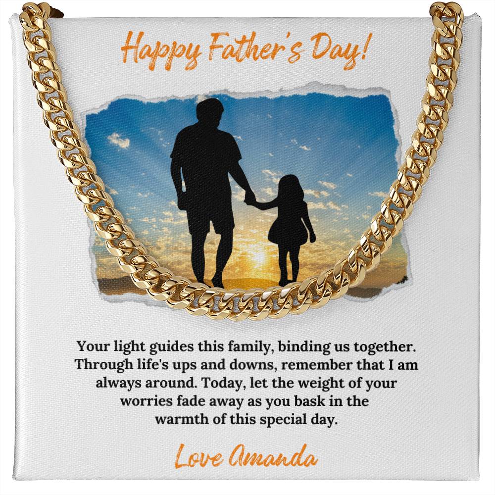 a father's day card with a picture of a man holding a little girl